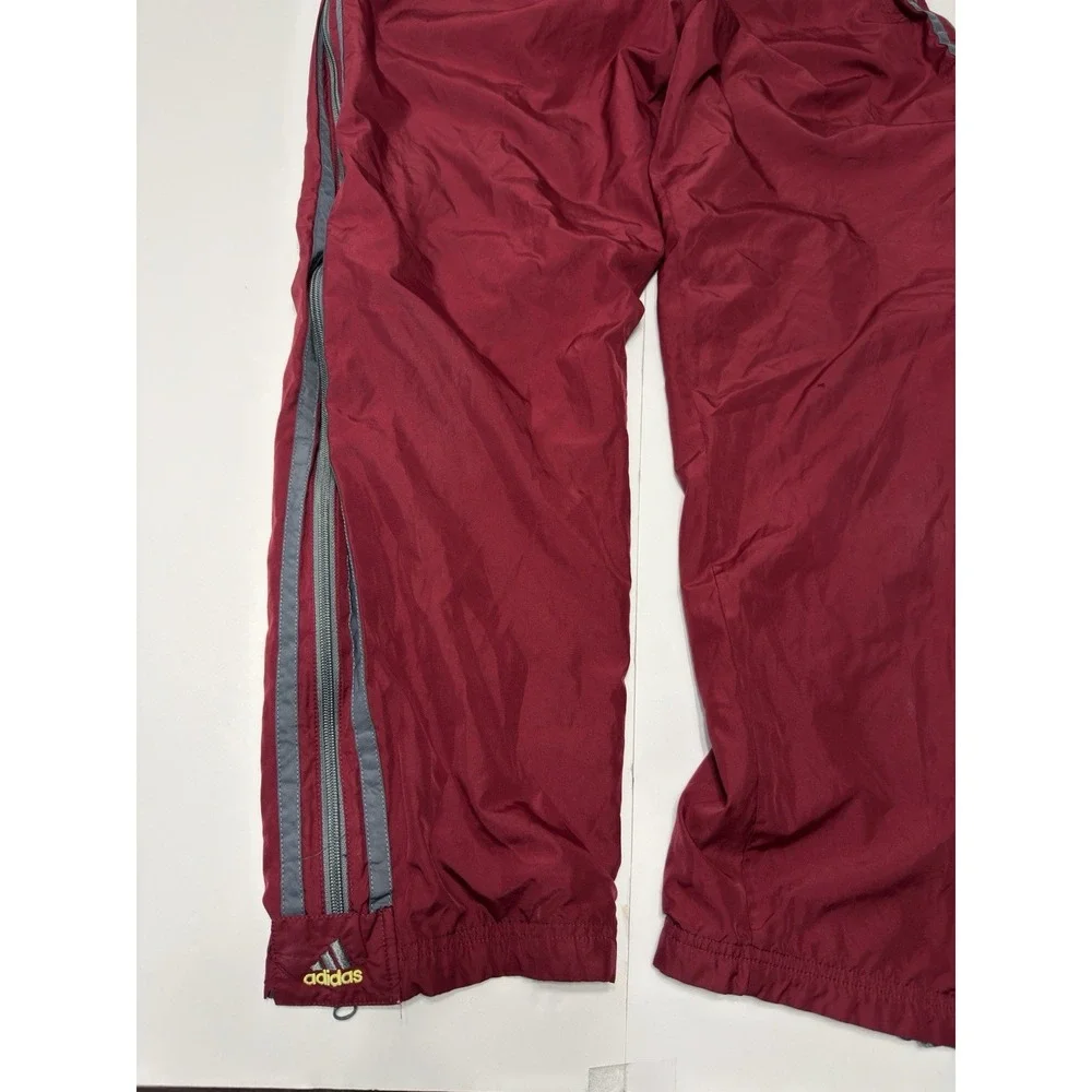 Vtg 90s Adidas Men's Track Pants Baggy 3 Stripe Windbreaker Nylon Sz L Flag Tag